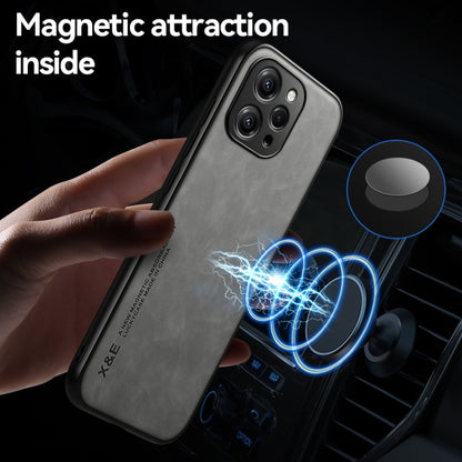 For Xiaomi 14 Skin Feel Magnetic Leather Back Phone Case(Dark Grey) - 14 Cases by buy2fix | Online Shopping UK | buy2fix