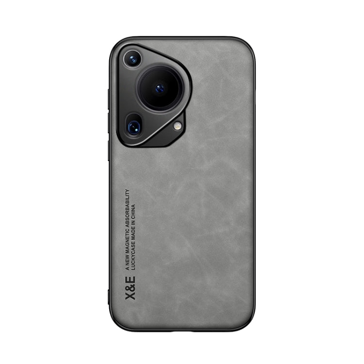 For Huawei Pura 70 Ultra Skin Feel Magnetic Leather Back Phone Case(Light Grey) - Huawei Cases by buy2fix | Online Shopping UK | buy2fix