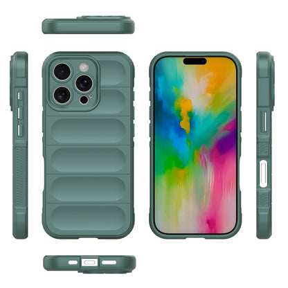 For iPhone 16 Pro Magic Shield TPU + Flannel Phone Case(Dark Green) - iPhone 16 Pro Cases by buy2fix | Online Shopping UK | buy2fix