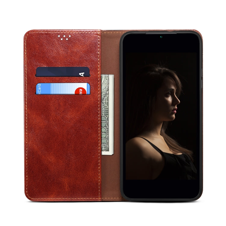 For OnePlus 13 Oil Wax Crazy Horse Texture Leather Phone Case(Brown) - OnePlus Cases by buy2fix | Online Shopping UK | buy2fix