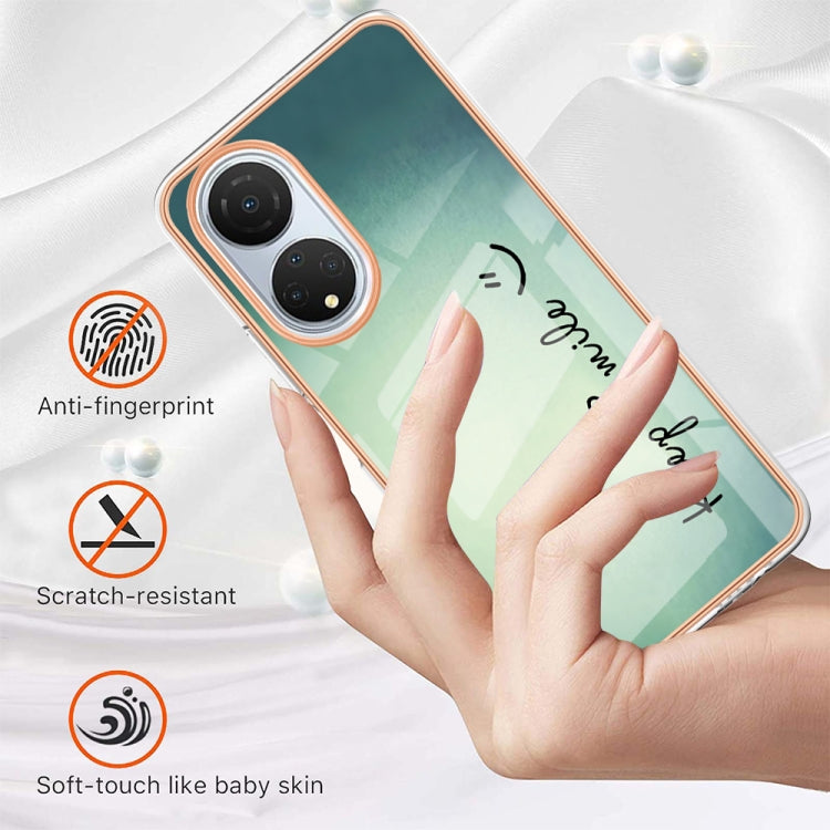 For Honor X7 Electroplating Marble Dual-side IMD Phone Case(Smile) - Honor Cases by buy2fix | Online Shopping UK | buy2fix