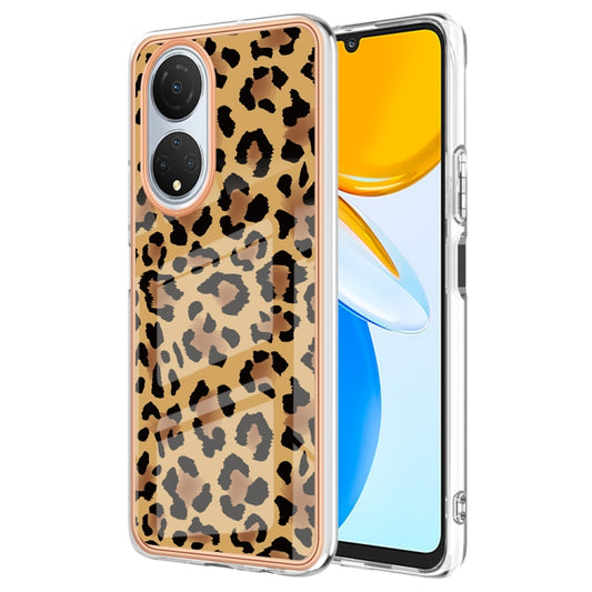 For Honor X7 Electroplating Marble Dual-side IMD Phone Case(Leopard Print) - Honor Cases by buy2fix | Online Shopping UK | buy2fix