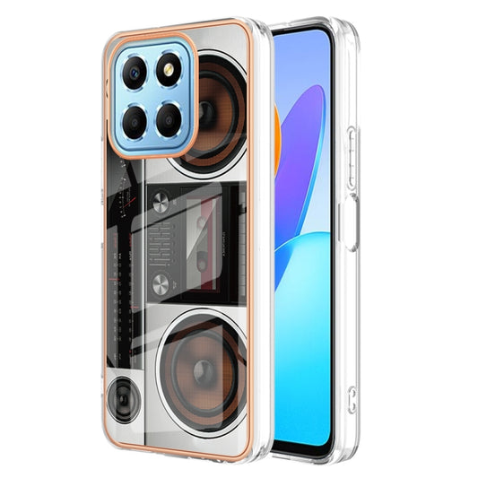 For Honor X8 5G / X6 4G Electroplating Marble Dual-side IMD Phone Case(Retro Radio) - Honor Cases by buy2fix | Online Shopping UK | buy2fix