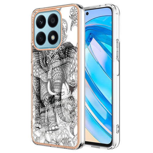 For Honor X8a Electroplating Marble Dual-side IMD Phone Case(Totem Elephant) - Honor Cases by buy2fix | Online Shopping UK | buy2fix