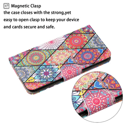 For iPhone 16 Pro Max 3D Colored Drawing Flip Leather Phone Case(Rhombus Totem) - iPhone 16 Pro Max Cases by buy2fix | Online Shopping UK | buy2fix