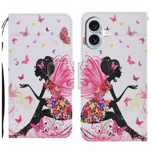 For iPhone 16 3D Colored Drawing Flip Leather Phone Case(Dance Girl) - iPhone 16 Cases by buy2fix | Online Shopping UK | buy2fix