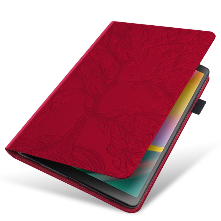 For Samsung Galaxy Tab S8 / S7 Life Tree Series Horizontal Flip Leather Tablet Case(Red) - Galaxy Tab S8 Cases by buy2fix | Online Shopping UK | buy2fix