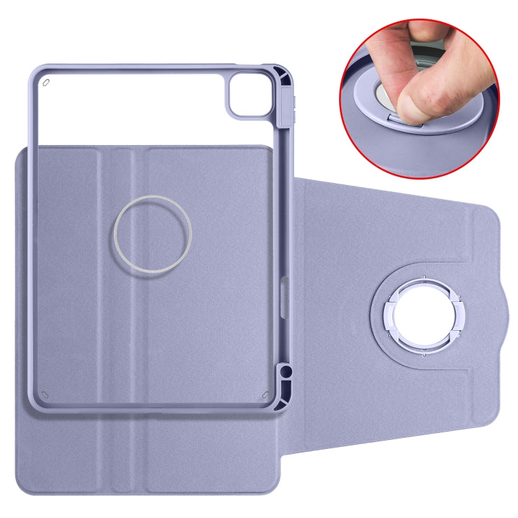 For iPad Pro 13 2024 Acrylic 360 Rotation Detachable Leather Tablet Case(Lavender Purple) - iPad Pro 13 2024 Cases by buy2fix | Online Shopping UK | buy2fix