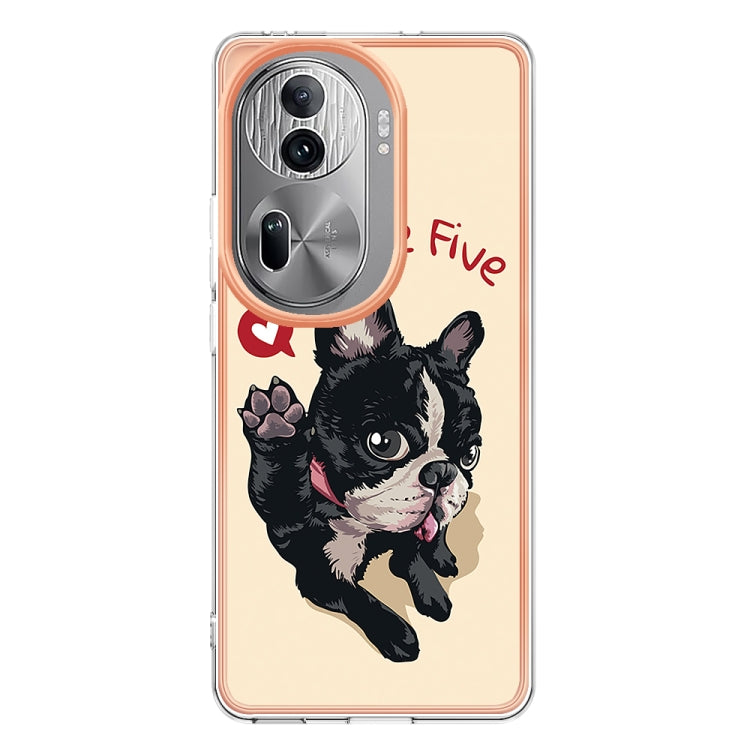 For OPPO Reno11 Pro 5G Global Electroplating Marble Dual-side IMD Phone Case(Lucky Dog) - Reno11 Pro Cases by buy2fix | Online Shopping UK | buy2fix