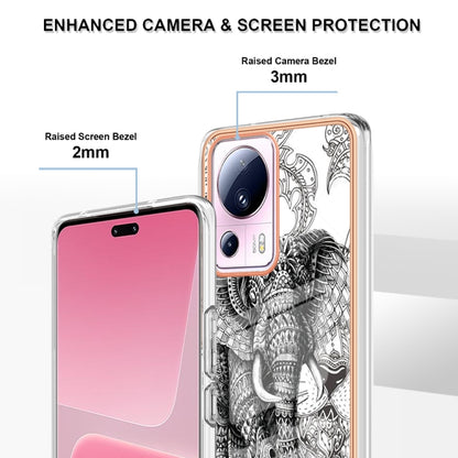 For Xiaomi 13 Lite 5G Electroplating Marble Dual-side IMD Phone Case(Totem Elephant) - 13 Lite Cases by buy2fix | Online Shopping UK | buy2fix