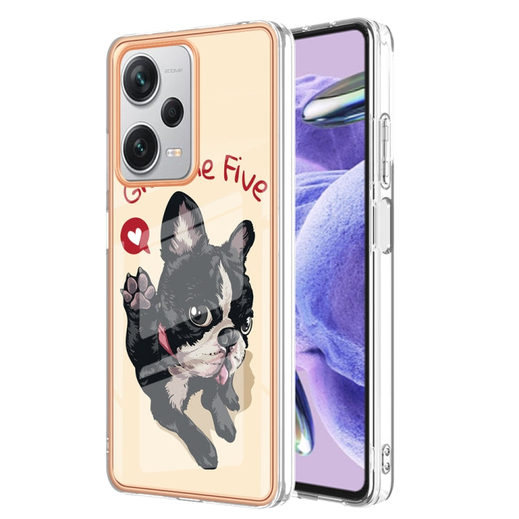 For Xiaomi Redmi Note 12 Pro+ Global Electroplating Marble Dual-side IMD Phone Case(Lucky Dog) - Xiaomi Cases by buy2fix | Online Shopping UK | buy2fix