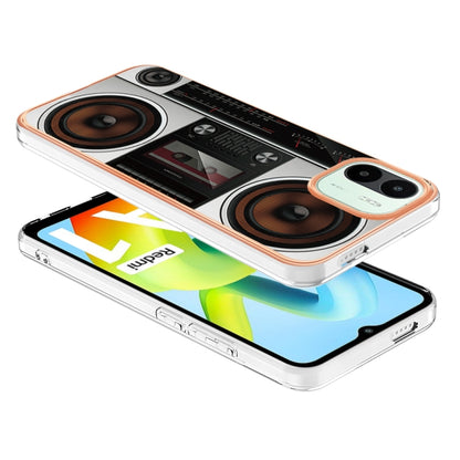 For Xiaomi Redmi A1 Electroplating Marble Dual-side IMD Phone Case(Retro Radio) - Xiaomi Cases by buy2fix | Online Shopping UK | buy2fix