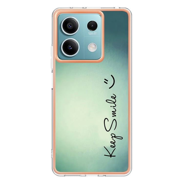 For Xiaomi Redmi Note 13 5G Electroplating Marble Dual-side IMD Phone Case(Smile) - Note 13 Cases by buy2fix | Online Shopping UK | buy2fix