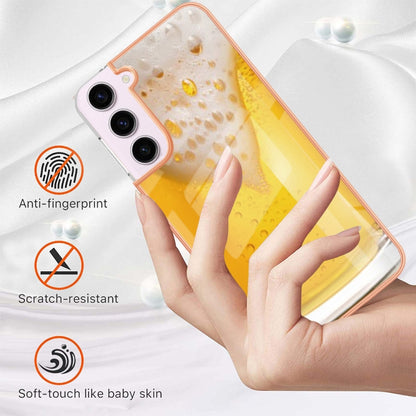 For Samsung Galaxy S22 5G Electroplating Marble Dual-side IMD Phone Case(Draft Beer) - Galaxy S22 5G Cases by buy2fix | Online Shopping UK | buy2fix