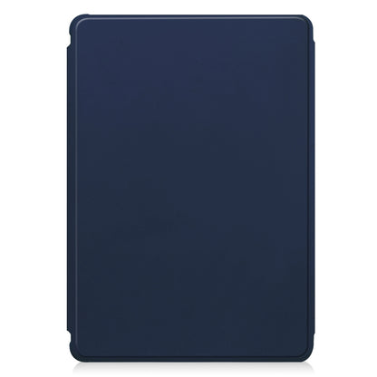 For Samsung Galaxy Tab S9 FE+ 360 Rotation Transparent Smart Leather Case with Keyboard(Dark Blue) - Galaxy Tab S9 FE+ by buy2fix | Online Shopping UK | buy2fix