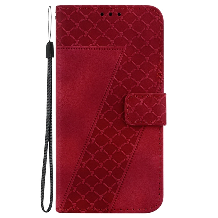 For Samsung Galaxy S24 Ultra 5G 7-shaped Embossed Leather Phone Case(Red) - Galaxy S24 Ultra 5G Cases by buy2fix | Online Shopping UK | buy2fix