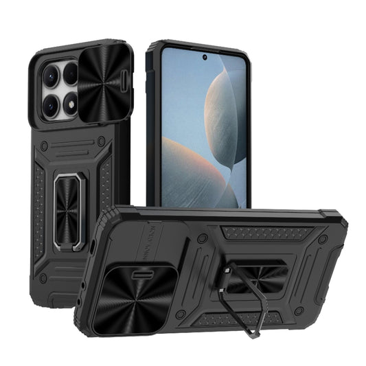 For Xiaomi Redmi K70E 5G Camshield Robot TPU Hybrid PC Phone Case(Black) - K70E Cases by buy2fix | Online Shopping UK | buy2fix