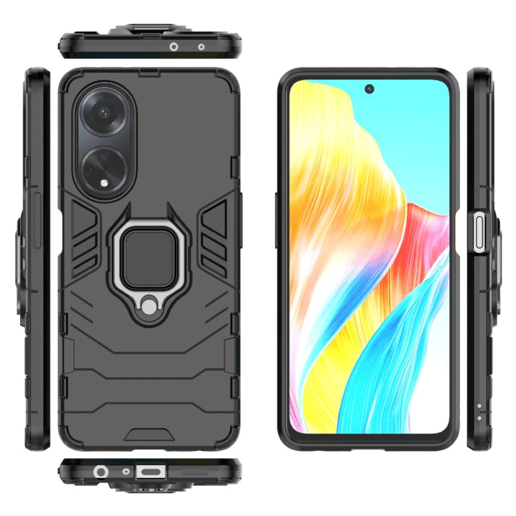 For OPPO A98 5G / A1 PC + TPU Shockproof Protective Phone Case with Magnetic Ring Holder(Black) - OPPO Cases by buy2fix | Online Shopping UK | buy2fix