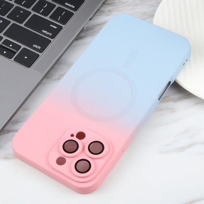 For iPhone 16 Pro Max Liquid TPU Silicone Gradient MagSafe Phone Case(Pink Blue) - iPhone 16 Pro Cases by buy2fix | Online Shopping UK | buy2fix