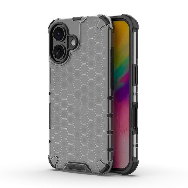 For iPhone 16 Plus Honeycomb Shockproof Phone Case(Black) - iPhone 16 Plus Cases by buy2fix | Online Shopping UK | buy2fix