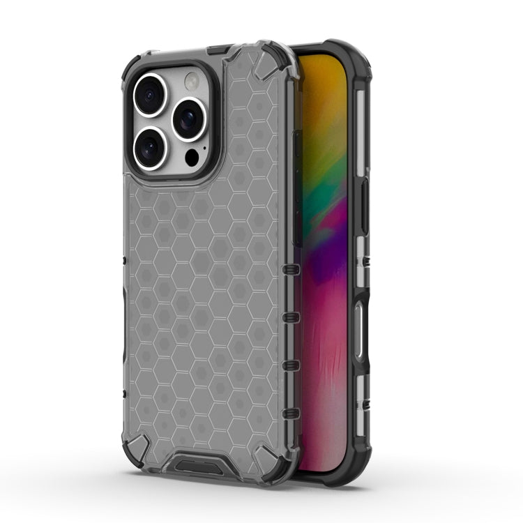 For iPhone 16 Pro Honeycomb Shockproof Phone Case(Black) - iPhone 16 Pro Cases by buy2fix | Online Shopping UK | buy2fix