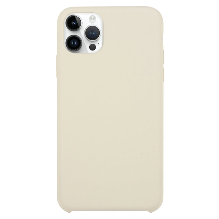 For iPhone 16 Pro Max Solid Silicone Phone Case(Beige) - iPhone 16 Pro Max Cases by buy2fix | Online Shopping UK | buy2fix