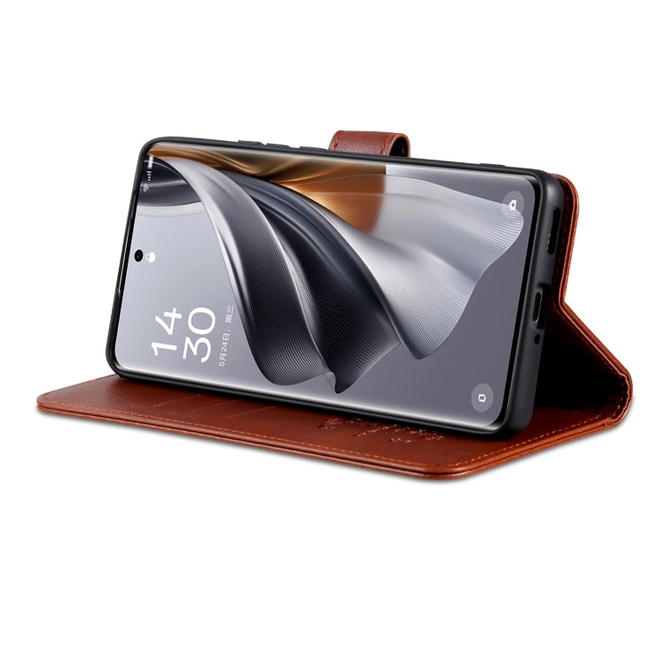 For OPPO Find X7 AZNS Sheepskin Texture Flip Leather Phone Case(Brown) - Find X7 Cases by AZNS | Online Shopping UK | buy2fix