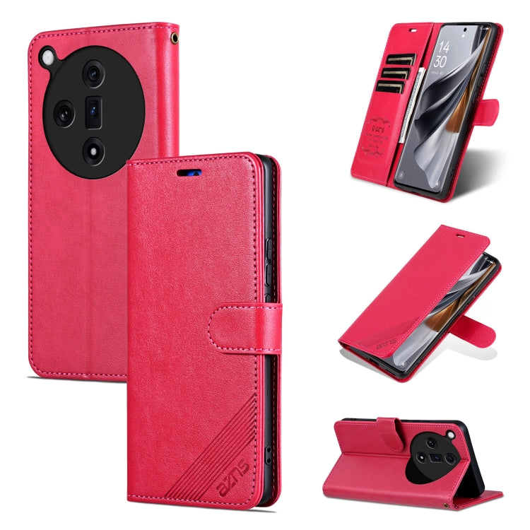 For OPPO Find X7 AZNS Sheepskin Texture Flip Leather Phone Case(Red) - Find X7 Cases by AZNS | Online Shopping UK | buy2fix