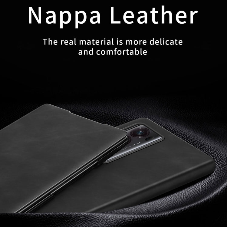 For Honor Magic V2 Celebrity Series Napa Texture Shockproof Phone Leather Case(Black) - Honor Cases by buy2fix | Online Shopping UK | buy2fix