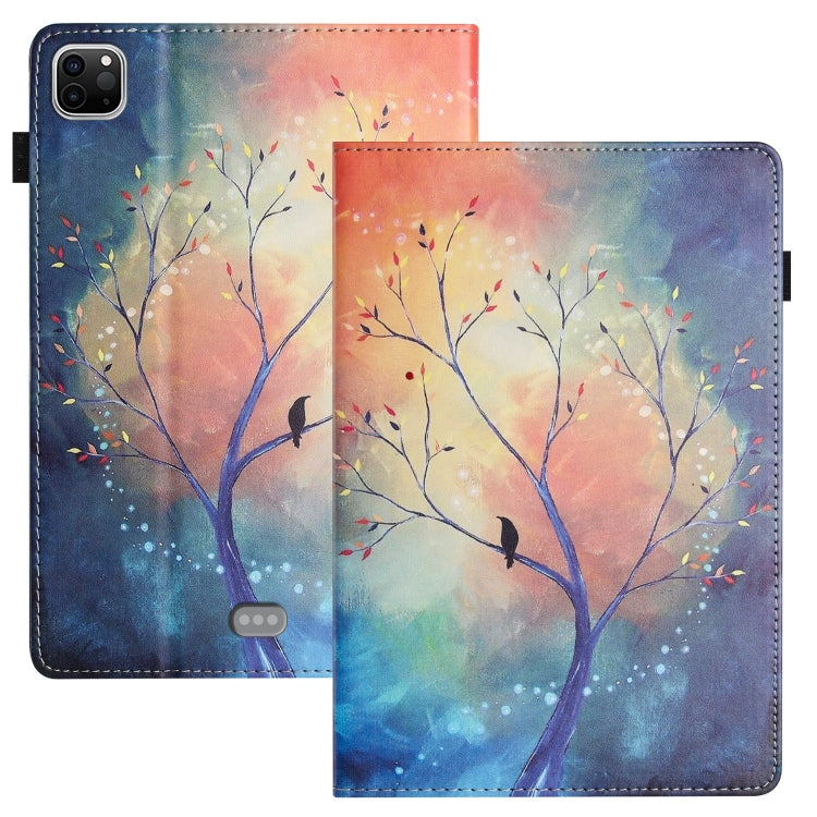 For iPad Pro 11 2024 Sewing Litchi Texture Smart Leather Tablet Case(Oil Painting Tree) - iPad Pro 11 2024 Cases by buy2fix | Online Shopping UK | buy2fix