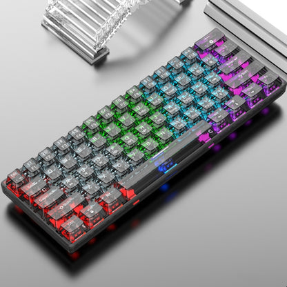 XUNFOX K30 Transparent 61-Keys Blacklit Wired Mechanical Keyboard, Cable Length: 1.5m(Black) - Wired Keyboard by buy2fix | Online Shopping UK | buy2fix