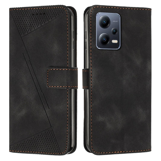 For Xiaomi Redmi Note 12 5G Global Dream Triangle Leather Phone Case with Lanyard(Black) - Xiaomi Cases by buy2fix | Online Shopping UK | buy2fix