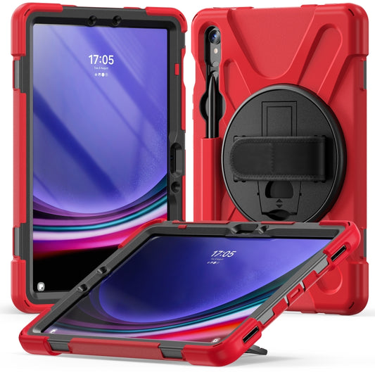 For Samsung Galaxy Tab S9 / S8 / S7 Rotary Handle Grab TPU + PC Tablet Case(Red) - Galaxy Tab S9 Cases by buy2fix | Online Shopping UK | buy2fix