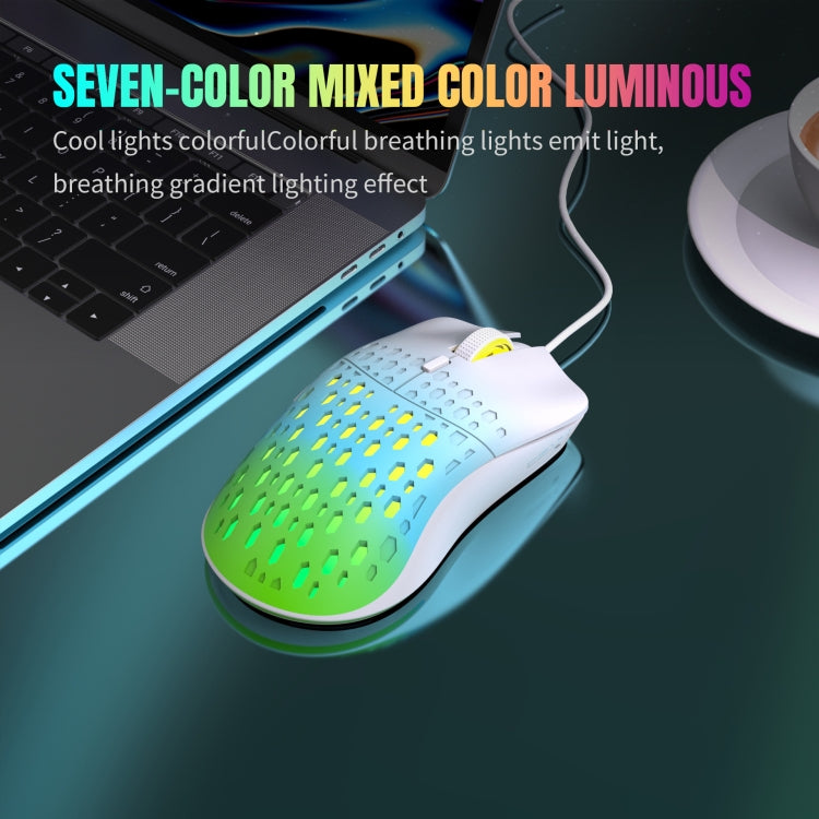 HXSJ S500 3600DPI Colorful Luminous Wired Mouse, Cable Length: 1.5m(Yellow) - Wired Mice by HXSJ | Online Shopping UK | buy2fix