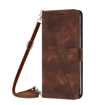 For Samsung Galaxy S21 Ultra 5G Dream Triangle Leather Phone Case with Long Lanyard(Brown) - Galaxy S21 Ultra 5G Cases by buy2fix | Online Shopping UK | buy2fix