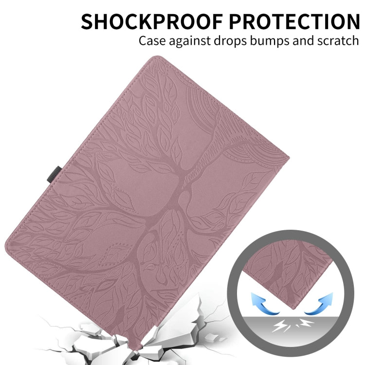 For Samsung Galaxy Tab S10+ / S9+ / S8+ Tree Life Embossed Rotation Leather Tablet Case(Rose Gold) - Tab A7 Lite T220 / T225 by buy2fix | Online Shopping UK | buy2fix