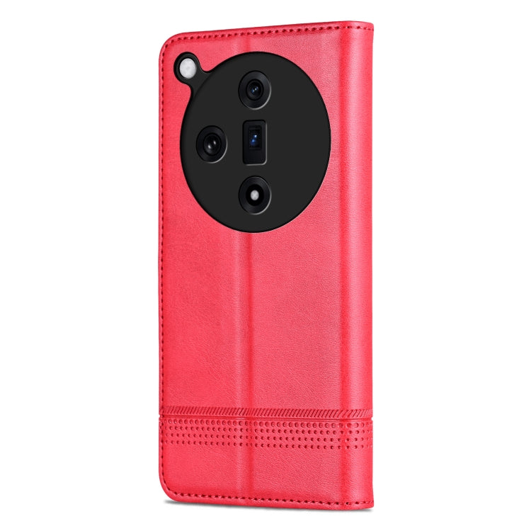 For OPPO Find X7 AZNS Magnetic Calf Texture Flip Leather Phone Case(Red) - Find X7 Cases by AZNS | Online Shopping UK | buy2fix