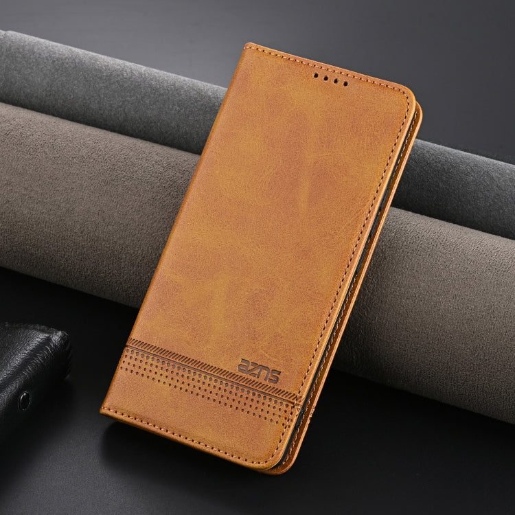 For OPPO Find X7 Ultra AZNS Magnetic Calf Texture Flip Leather Phone Case(Light Brown) - OPPO Cases by AZNS | Online Shopping UK | buy2fix