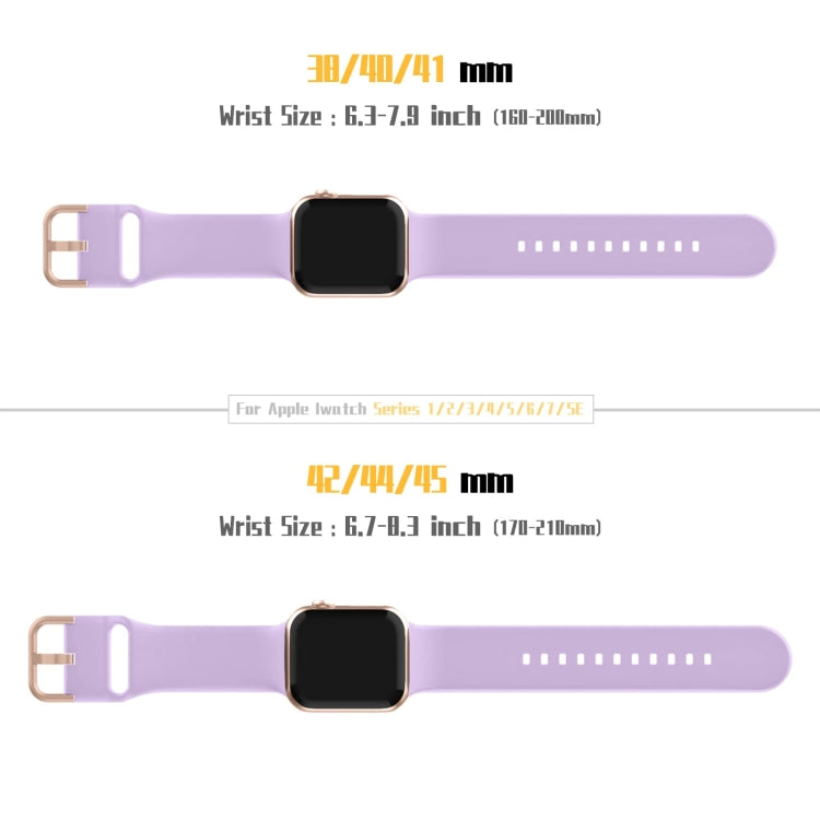 For Apple Watch Series 3 38mm Pin Buckle Silicone Watch Band(Lavender) - Watch Bands by buy2fix | Online Shopping UK | buy2fix