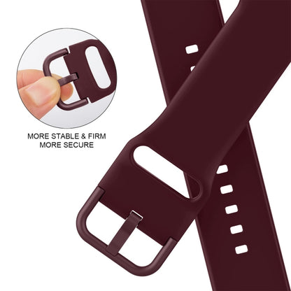 For Apple Watch Series 9 45mm Pin Buckle Silicone Watch Band(Wine Red) - Watch Bands by buy2fix | Online Shopping UK | buy2fix