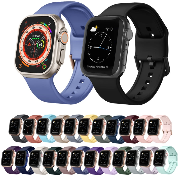 For Apple Watch SE 2023 44mm Pin Buckle Silicone Watch Band(Violet Gray) - Watch Bands by buy2fix | Online Shopping UK | buy2fix