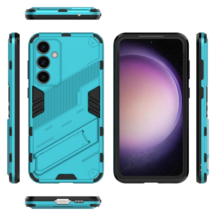 For Samsung Galaxy S23 FE 5G Punk Armor 2 in 1 PC + TPU Shockproof Phone Case with Invisible Holder(Blue) - Galaxy S23 FE 5G Cases by buy2fix | Online Shopping UK | buy2fix
