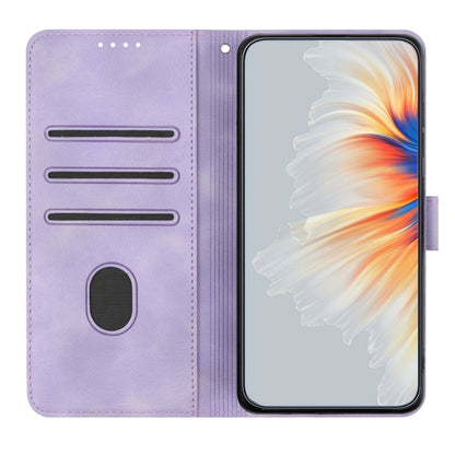 For Motorola Moto G Stylus 5G 2024 Heart Pattern Skin Feel Leather Phone Case(Purple) - Motorola Cases by buy2fix | Online Shopping UK | buy2fix