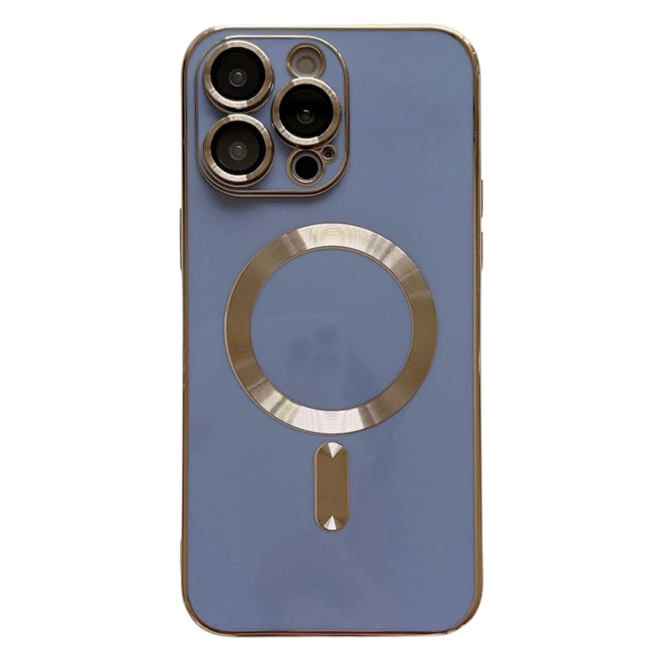 For iPhone 15 Pro Max Magsafe Plating TPU Phone Case with Lens Film(Light Blue) - iPhone 15 Pro Max Cases by buy2fix | Online Shopping UK | buy2fix