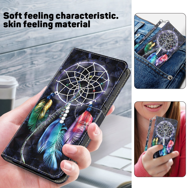 For iPhone 16 Plus 3D Painted Leather Phone Case(Colorful Dreamcatcher) - iPhone 16 Plus Cases by buy2fix | Online Shopping UK | buy2fix