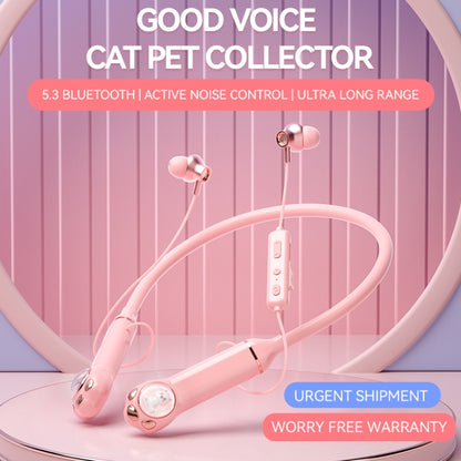 K1692 Meow Planet Neck-mounted Noise Reduction Sports Bluetooth Earphones(Pink) - Neck-mounted Earphone by buy2fix | Online Shopping UK | buy2fix