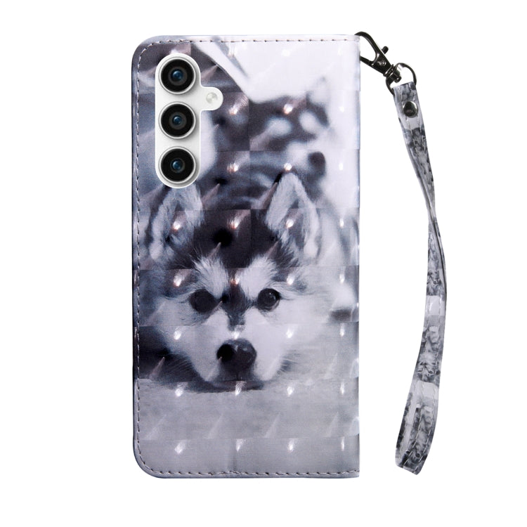 For Samsung Galaxy S23 FE 5G 3D Painted Leather Phone Case(Husky) - Galaxy S23 FE 5G Cases by buy2fix | Online Shopping UK | buy2fix