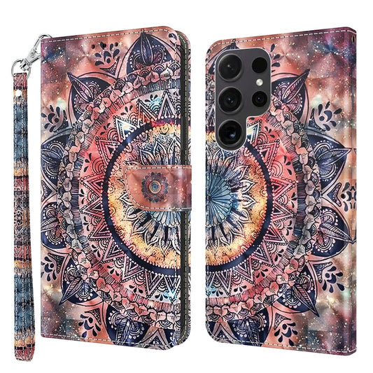 For Samsung Galaxy S24 Ultra 5G 3D Painted Leather Phone Case(Colorful Mandala) - Galaxy S24 Ultra 5G Cases by buy2fix | Online Shopping UK | buy2fix