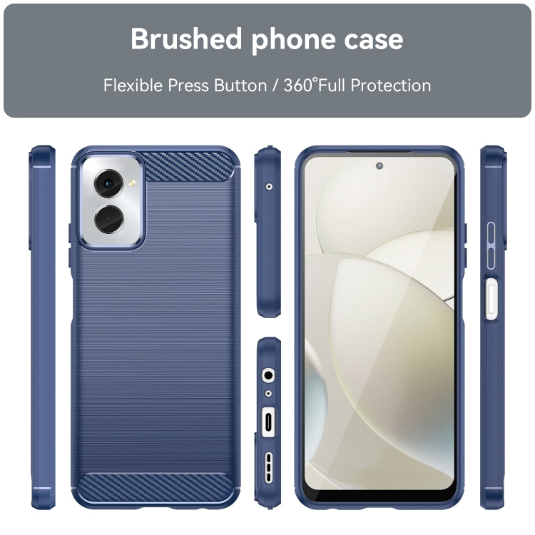 For Motorola Moto G Power 2024 Brushed Texture Carbon Fiber TPU Phone Case(Blue) - Motorola Cases by buy2fix | Online Shopping UK | buy2fix