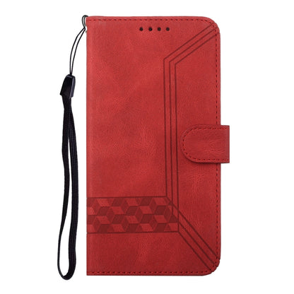 For Motorola Edge 5G 2024 Cubic Skin Feel Flip Leather Phone Case(Red) - Motorola Cases by buy2fix | Online Shopping UK | buy2fix